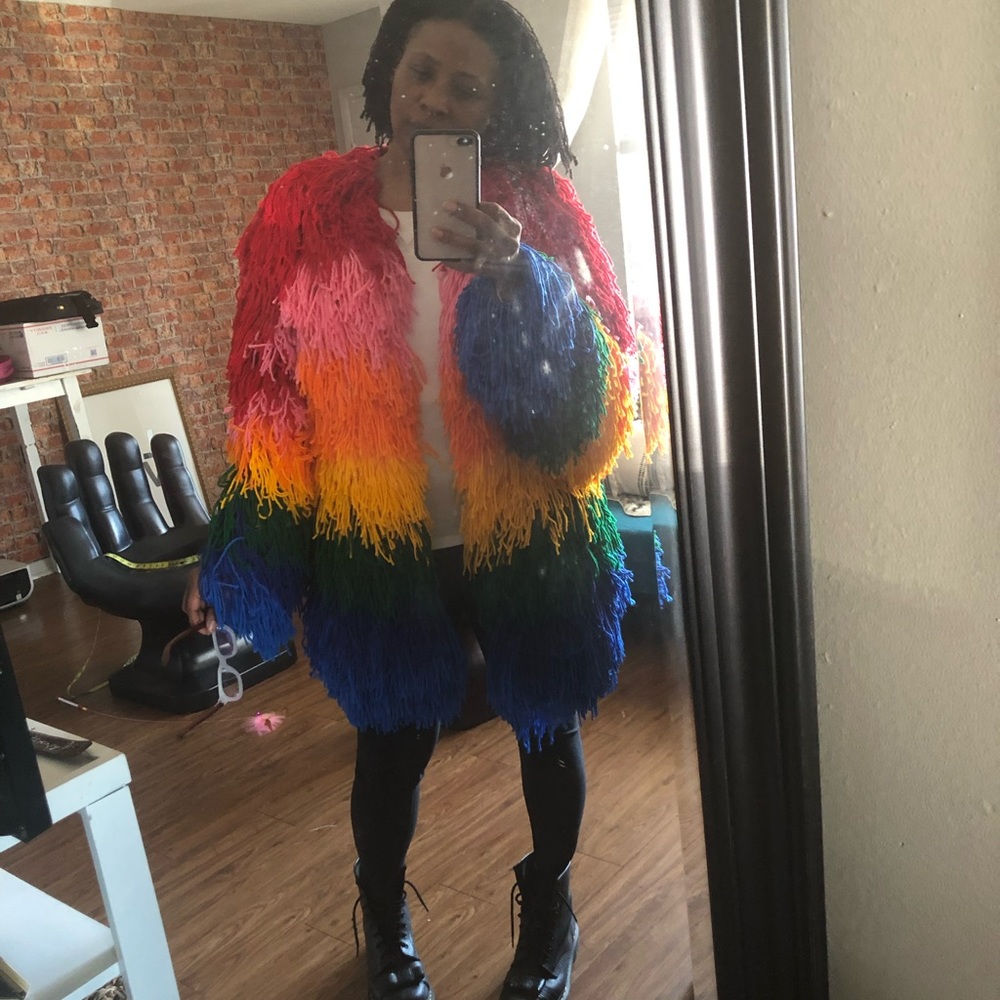 Rainbow Shag Sweater